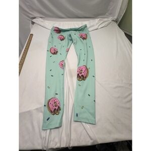 Feed Me Fight Me Women's Doughnut Skull Graphic Athletic Leggings, Size L Nwot